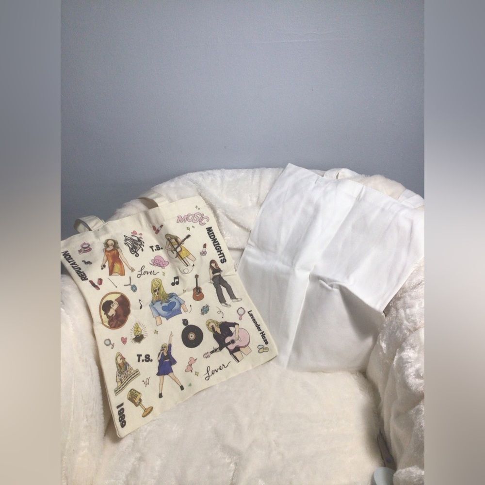 Taylor Swift Eras Tour set of Two 14.5” discography tote bags NWOT - Picture 3 of 4